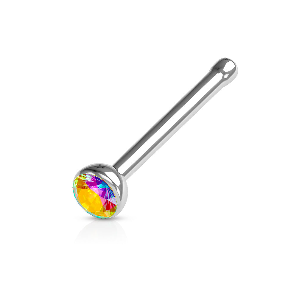 Cherry Diva nose stud AURORA 20 Gauge Crystal Top Surgical Steel Nose Stud