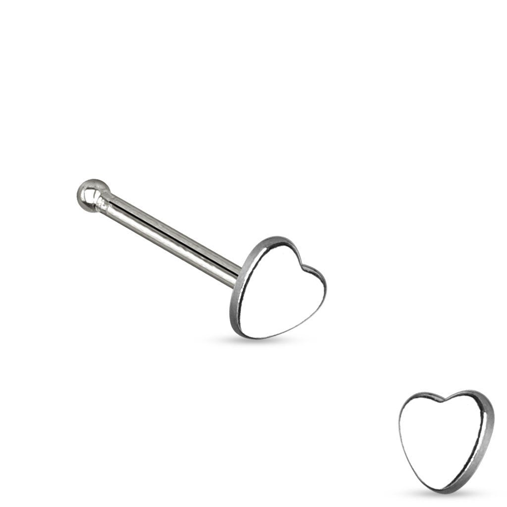 Cherry Diva nose stud SILVER 20 Gauge Dainty Heart Top Nose Stud - Silver / Gold