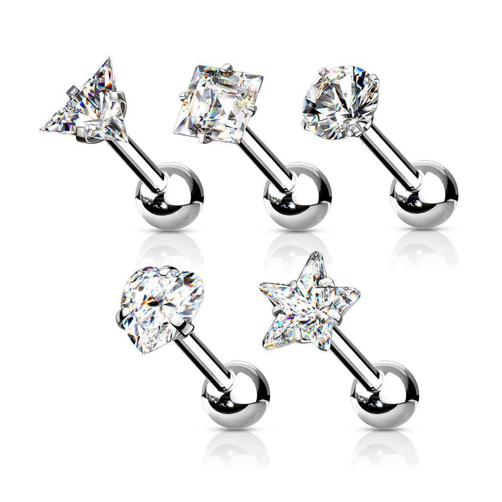 Cherry Diva Stud 5 Pack Crystal Top Cartilage Studs