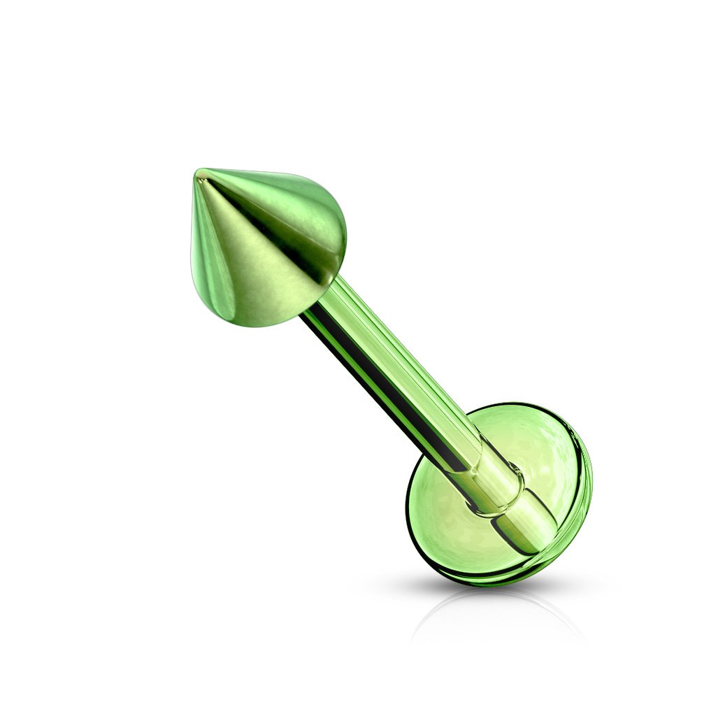 Cherry Diva Flat Back Stud GREEN 16 Gauge Flat Back Titanium PVD Spike Stud