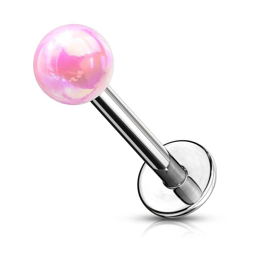 16 Gauge Hypoallergenic Metallic Flat Back Labret Stud
