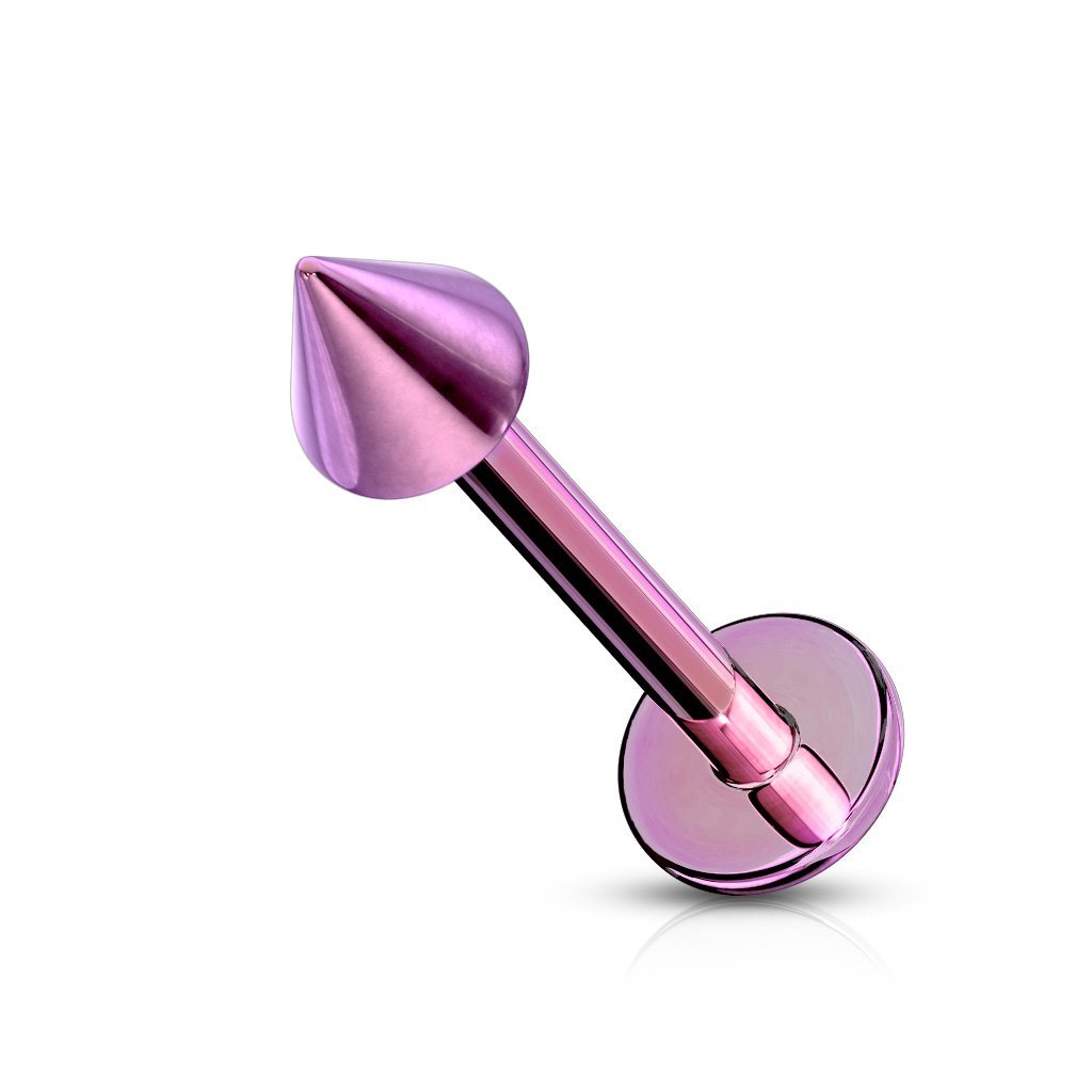 Cherry Diva Flat Back Stud PURPLE 16 Gauge Flat Back Titanium PVD Spike Stud
