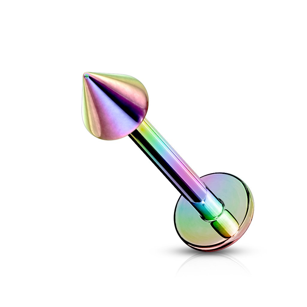Cherry Diva Flat Back Stud RAINBOW 16 Gauge Flat Back Titanium PVD Spike Stud