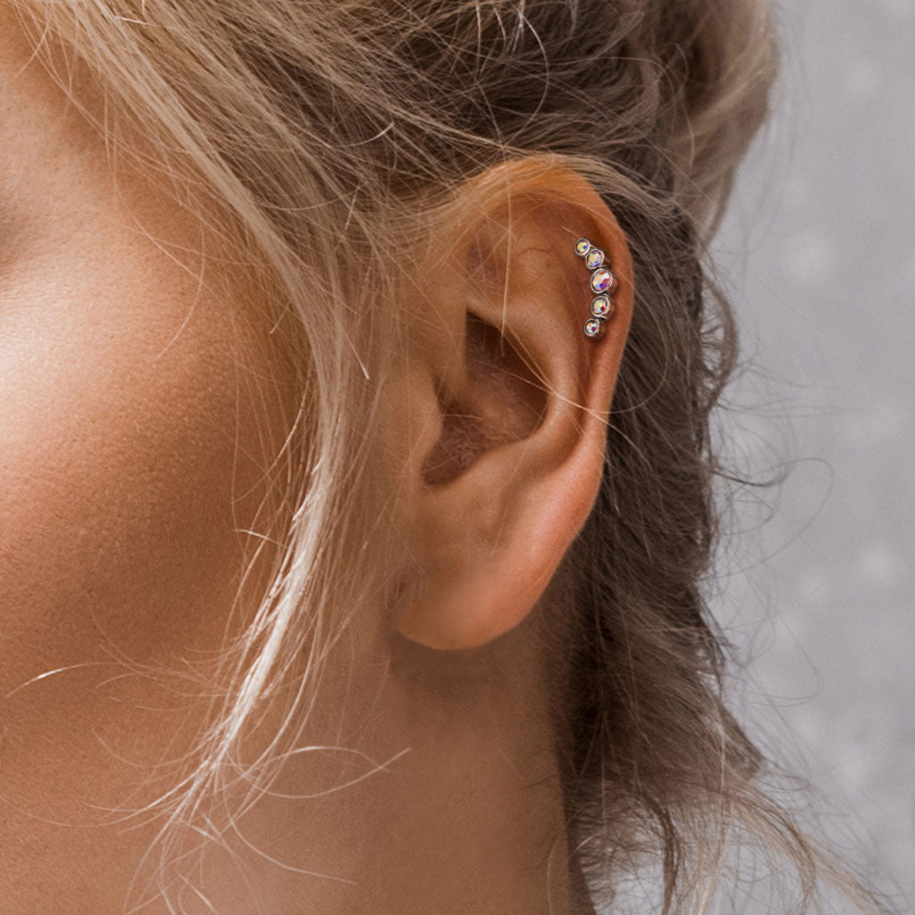 Helix Piercing Earring for Women Tragus Rook Cartilage Piercing Trend Heart  Zircon Drop Earring Lobe Flat