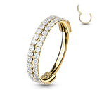 16 Gauge Titanium Double Crystal Lined Hinged Hoop