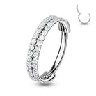 16 Gauge Titanium Double Crystal Lined Hinged Hoop