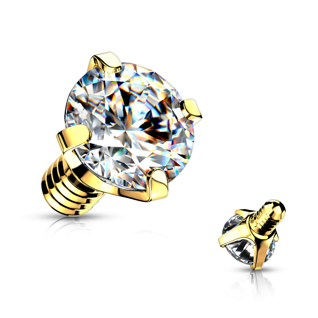 14G Surgical Steel Internally Threaded Ball End - gold