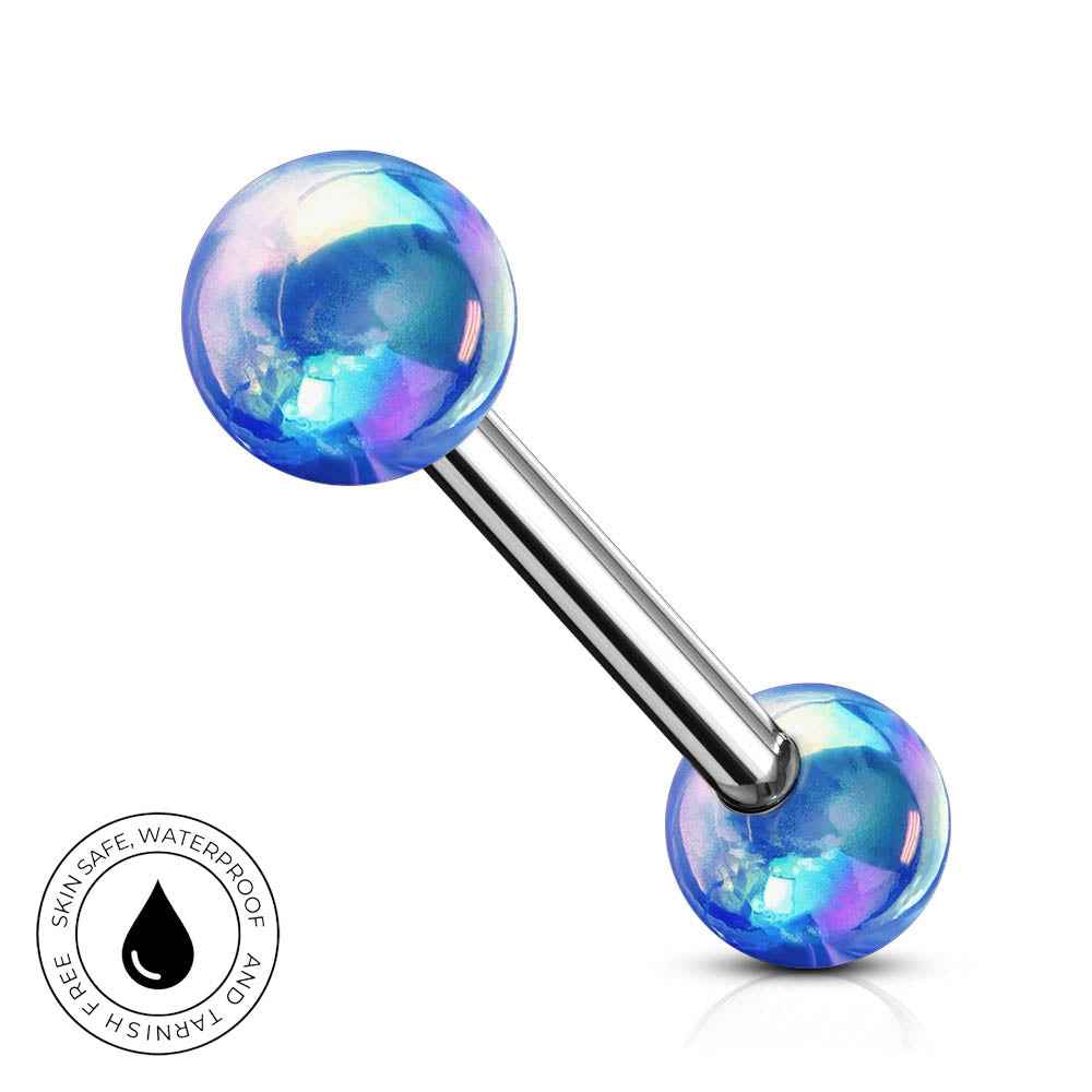 14 Gauge Hypoallergenic Metallic Ball Straight Barbell