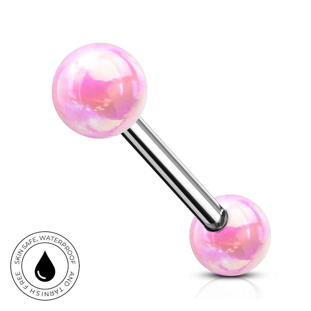 14 Gauge Hypoallergenic Metallic Ball Straight Barbell