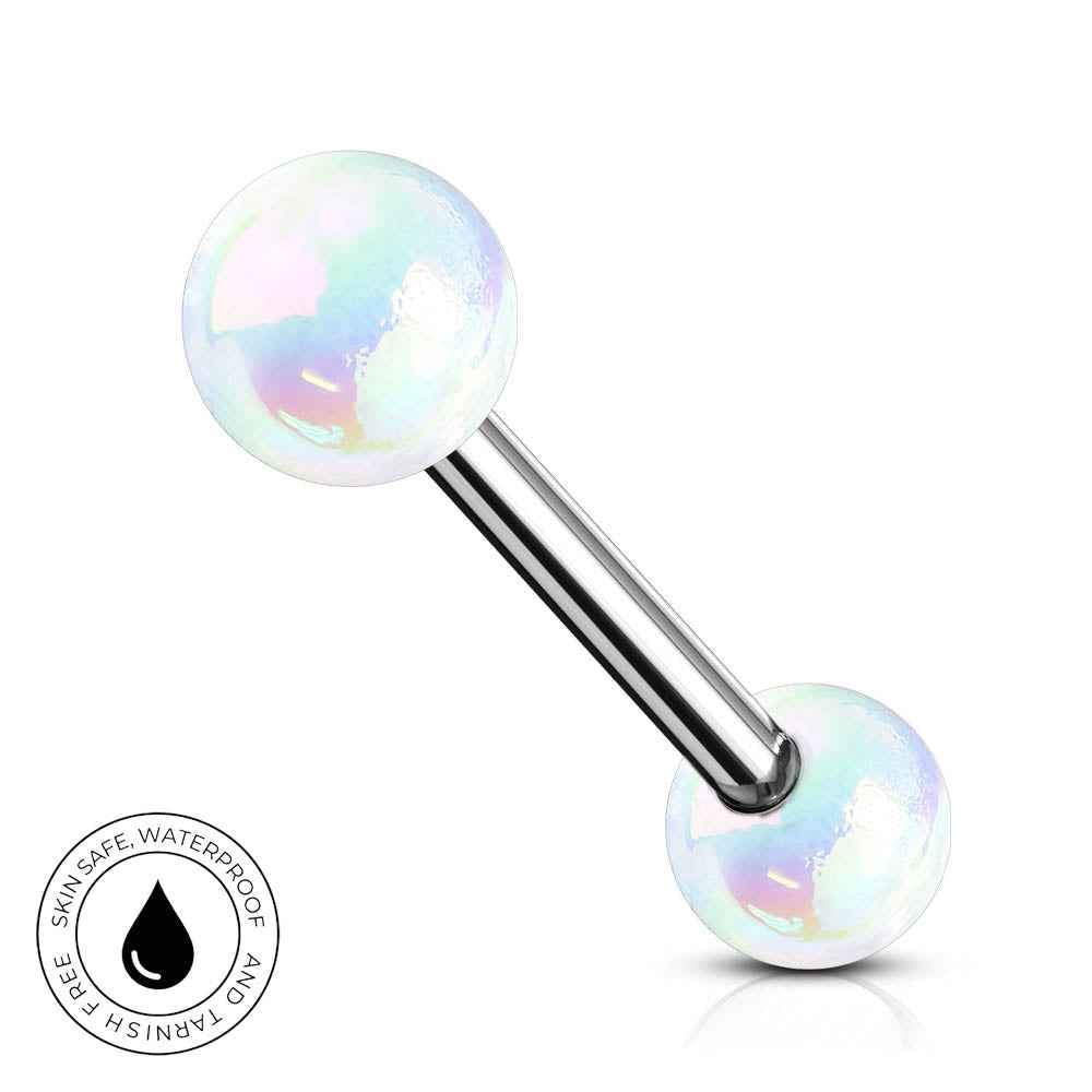 14 Gauge Hypoallergenic Metallic Ball Straight Barbell