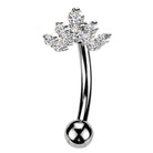 14 Gauge Crystal Cluster Reverse Belly Button Bar