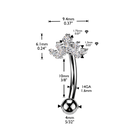 14 Gauge Crystal Cluster Reverse Belly Button Bar