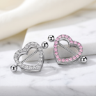 14 Gauge Crystal Heart Barbell Nipple Shield - Clear