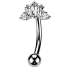 14 Gauge Crystal Row Reverse Belly Button Bar