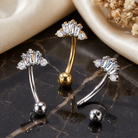14 Gauge Crystal Row Reverse Belly Button Bar
