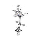 14 Gauge Crystal Row Reverse Belly Button Bar