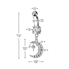 14 Gauge Dangling Crystal Moon Belly Bar
