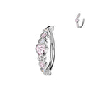 14 Gauge Hinged Crystal Hearts Belly Button Ring