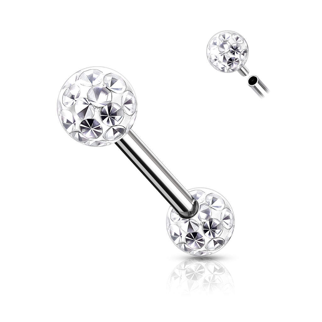 14 Gauge Hypoallergenic Glitterball Barbell