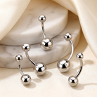 14 Gauge Silver Metallic Titanium Belly Button Bar