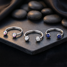 14 Gauge Surgical Steel Twin Gemstone Ball End Circular Barbell