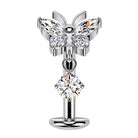 14 Gauge Threadless Titanium Butterfly Floating Belly Button Bar