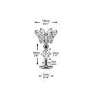 14 Gauge Threadless Titanium Butterfly Floating Belly Button Bar