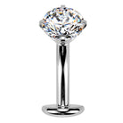 14 Gauge Threadless Titanium Crystal Floating Belly Button Bar