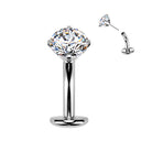14 Gauge Threadless Titanium Crystal Floating Belly Button Bar