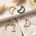 16 Gauge Hinged Crescent Moon Hoop Ring