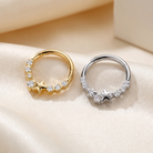 16 Gauge Hypoallergenic Crystal Lined Star Hinged Hoop Ring