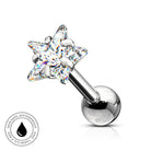 16 Gauge Hypoallergenic Crystal Star Cartilage Stud