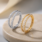 16 Gauge Hypoallergenic Double Crystal Hinged Hoop Ring
