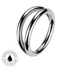 hypoallergenic surgical steel double hoop ring for cartilage