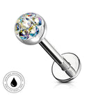 16 Gauge Hypoallergenic Gemstone Flat Back Stud
