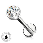16 Gauge Hypoallergenic Gemstone Flat Back Stud