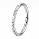 16 Gauge Hypoallergenic Hinged Crystal Row Hoop Ring