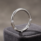16 Gauge Hypoallergenic Hinged Five Crystal Hoop