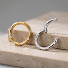 16 Gauge Hypoallergenic Hinged Five Crystal Hoop