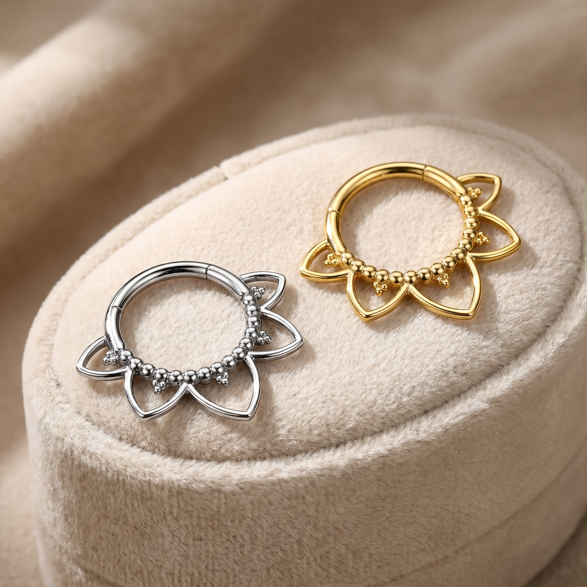 16 Gauge Hypoallergenic Hinged Tribal Hoop Ring
