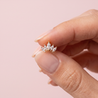 16 Gauge Internally Threaded Crystal Marquise Stud held my female model