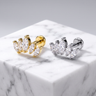 16 Gauge Internally Threaded Crystal Marquise Stud