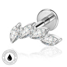 16 Gauge Internally Threaded Titanium Crystal Petal Stud