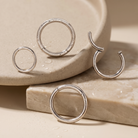 16 Gauge Silver Titanium Hinged Cartilage Hoop