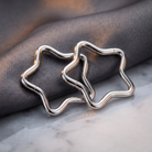 16 Gauge Silver Titanium Star Hinged Hoop Ring