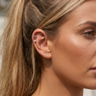 16 Gauge Threadless Titanium Dangling Crystal Heart Stud