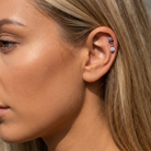 16 Gauge Threadless Titanium Dangling Crystal Star Stud