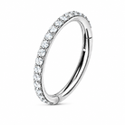 16 Gauge Titanium Crystal Lined Hinged Hoop