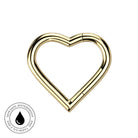 16 Gauge Titanium Heart Shaped Hinged Segment Hoop