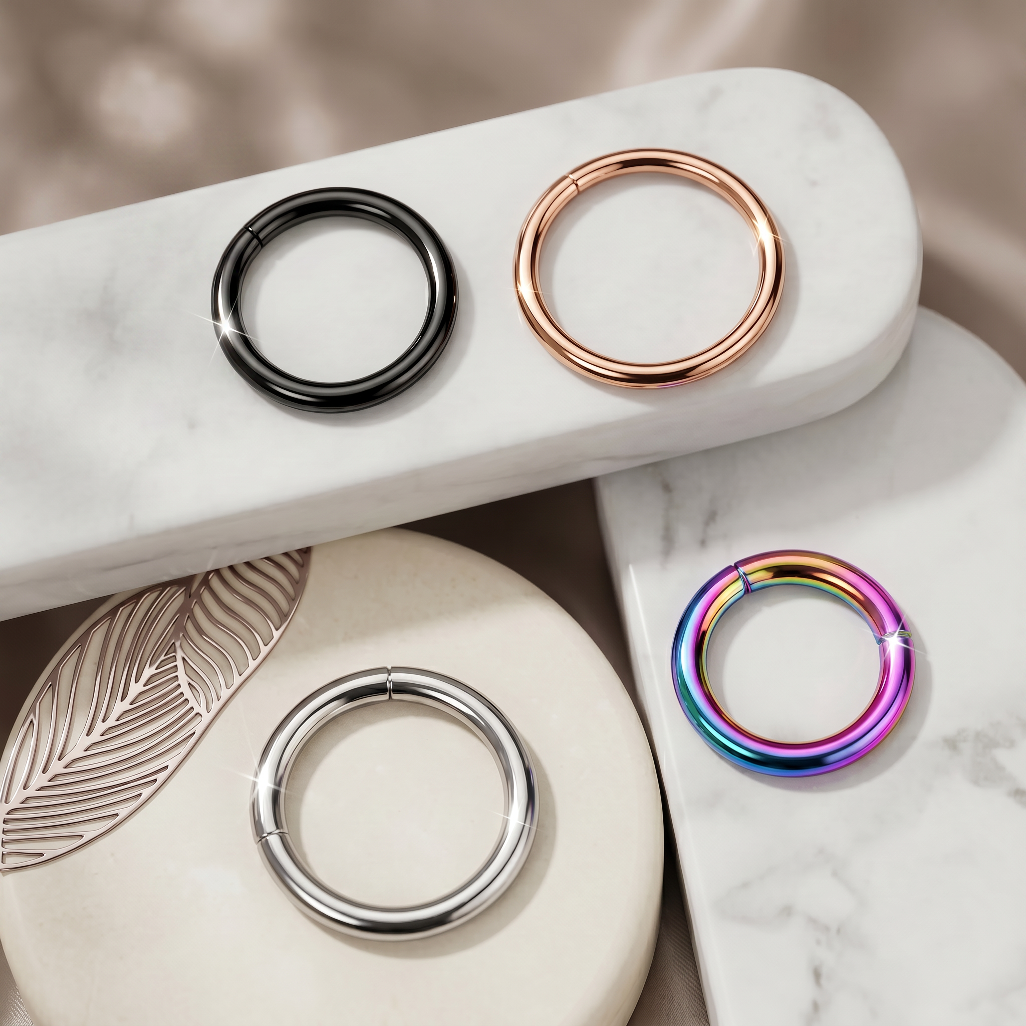 16 Gauge Titanium PVD Hinged Segment Ring